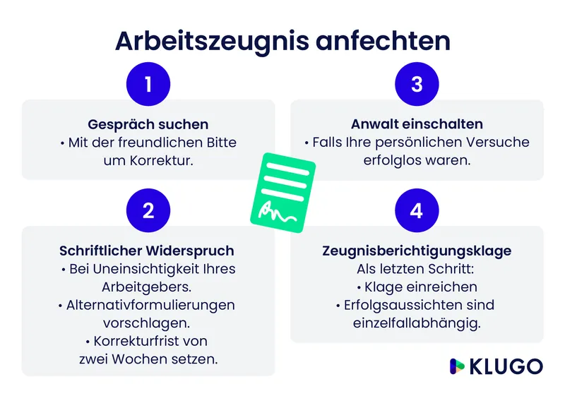 Vorgehen beim Arbeitszeugnis anfechten